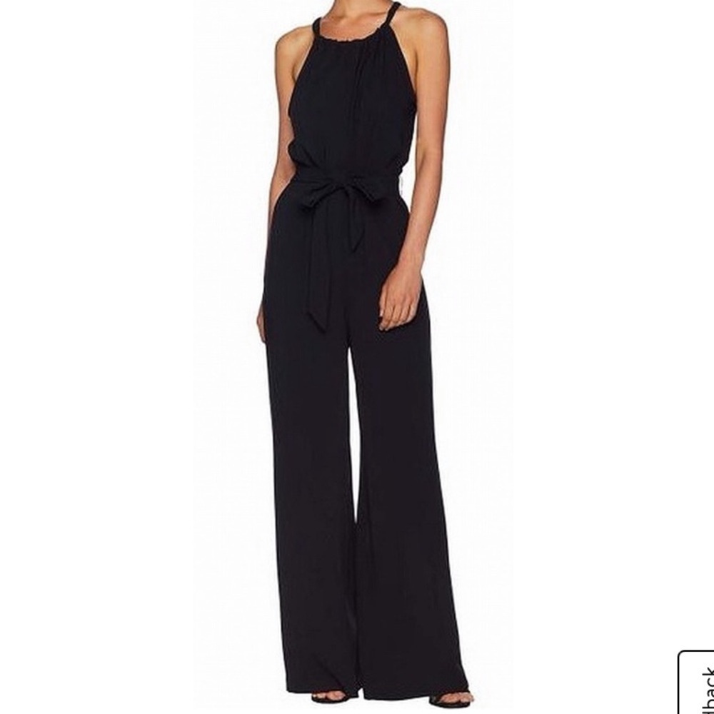 Trina Turk Recreation black modal sleeveless halter jumpsuit
